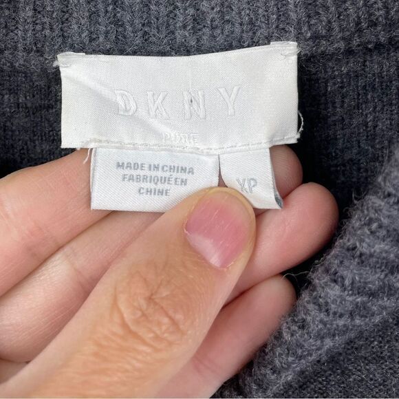 dkny Pure 100% Merino Grey Sweater Dress Size XP - Picture 5 of 7